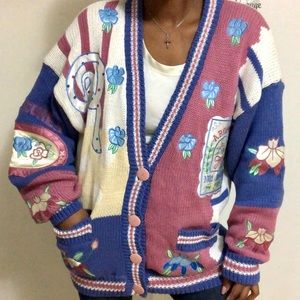‼️SOLD‼️Vintage NO! JEANS Pastel Granny Cardigan